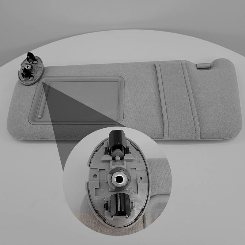 Dimeani fit for Toyota Camry Sun Visor Replacement, fit for 2007 2008 2009 2010 2011 Toyota Camry and Hybrid Without Light, Driver&Passenger Side, 74310-06750-B0 74320-06780-B0 (2PCS-Gray) - Image 4